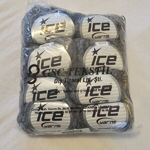 Lot 8 Balls Ice Yarns Kid Mohair Flamme Yarn Grey #1 Super Fine 273 yd/ea